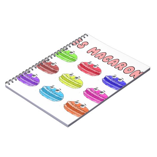Les Macarons Cute Cartoon Notitieboek (Linkerzijde)