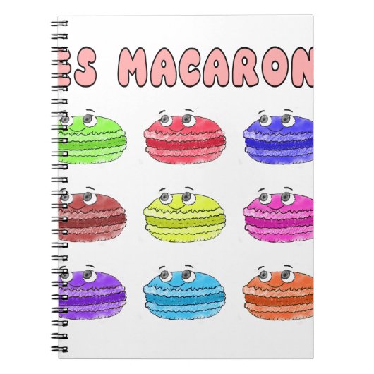 Les Macarons Cute Cartoon Notitieboek (Voorkant)