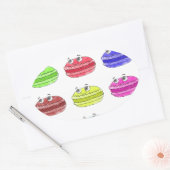 Les Macarons Cute Cartoon Ovale Sticker (Envelop)