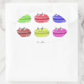 Les Macarons Cute Cartoon Ovale Sticker (Tas)