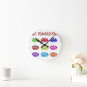 Les Macarons Cute Cartoon Ronde Klok (Huis)