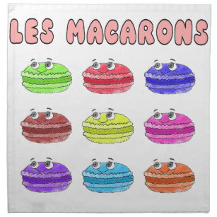 Les Macarons Cute Cartoon Servet