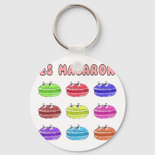 Les Macarons Cute Cartoon Sleutelhanger (Voorkant)