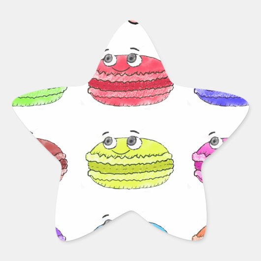 Les Macarons Cute Cartoon Ster Sticker (Voorkant)