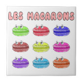 Les Macarons Cute Cartoon Tegeltje (Voorkant)