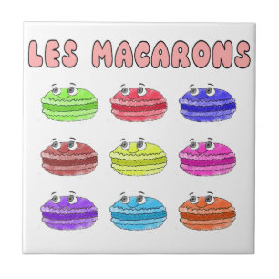 Les Macarons Cute Cartoon Tegeltje