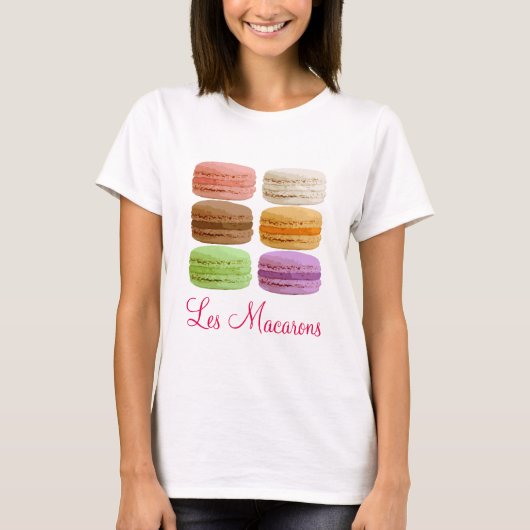 Les Macarons - Muti-kleurige pastels T-shirt (Voorkant)