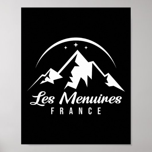 Les Menuires France Skigebied Snowboarden Poster (Voorkant)