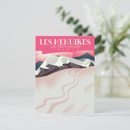 Les Menuires, Les Trois Vallées, Frankrijk  Ski Briefkaart (Staand voorkant)