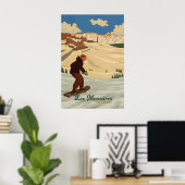 Les Menuires Sneeuwboarden Reisposter Poster (Thuiskantoor)