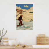 Les Menuires Sneeuwboarden Reisposter Poster (Keuken)