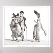 Les Merveilleuses Antiek Franse Mode Print (Voorkant)