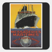 Les Messageries Maritimes Vierkante Sticker (Voorkant)