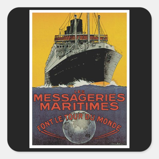 Les Messageries Maritimes Vierkante Sticker (Voorkant)