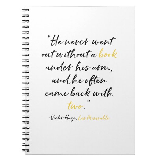 Les Miserables Book Quote-laptop Notitieboek (Voorkant)
