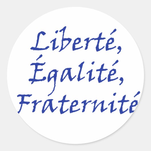 Les Misérables Love: Liberté, Égalité, Fraternité Ronde Sticker (Voorkant)