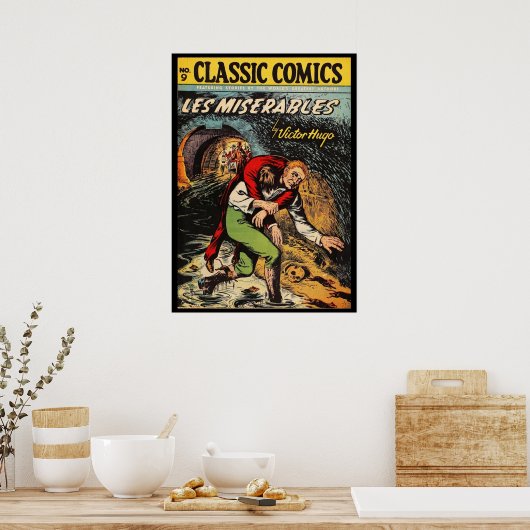Les Miserables Victor Hugo Comic Book Hoesje Poster (Keuken)
