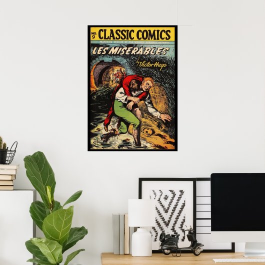 Les Miserables Victor Hugo Comic Book Hoesje Poster (Thuiskantoor)