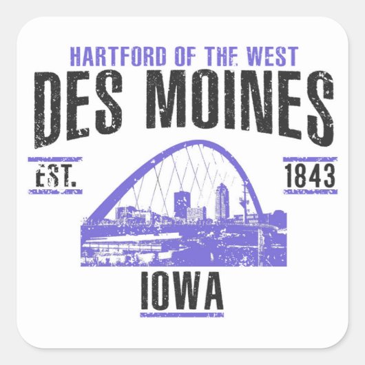 Les Moines Vierkante Sticker (Voorkant)