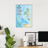 Les naties celtiques : karte, drapeaux en talen poster (Thuiskantoor)