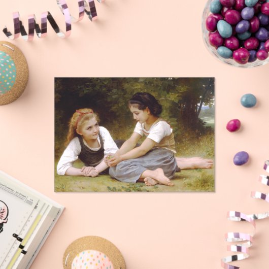 Les Noisettes: Jonge meisjes verzamelen hazelnoten Acryl Uitnodigingen (Insitu (Viering))