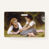 Les Noisettes: Jonge meisjes verzamelen hazelnoten Badge (Voorkant)