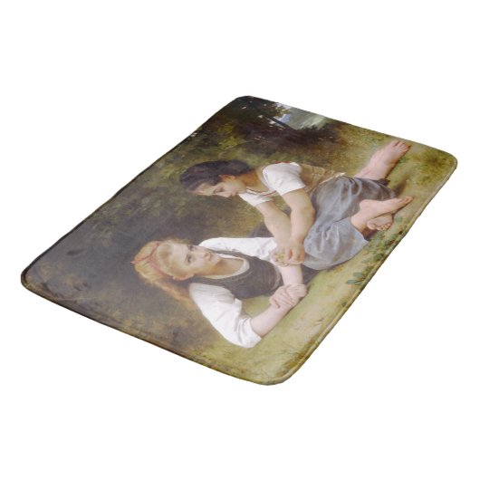 Les Noisettes: Jonge meisjes verzamelen hazelnoten Badmat (Gekanteld)