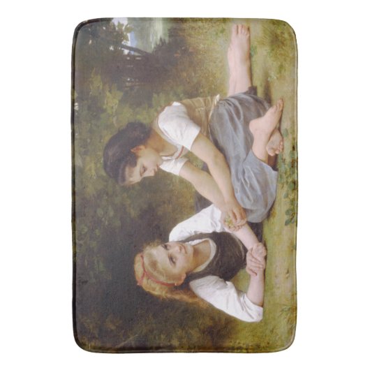 Les Noisettes: Jonge meisjes verzamelen hazelnoten Badmat (Voorkant Verticaal)