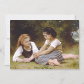 Les Noisettes: Jonge meisjes verzamelen hazelnoten Feestdagenkaart (Voorkant)