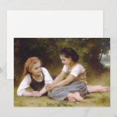 Les Noisettes: Jonge meisjes verzamelen hazelnoten Feestdagenkaart (Voorkant / Achterkant)