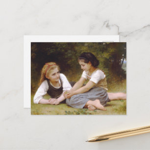 Les Noisettes: Jonge meisjes verzamelen hazelnoten Feestdagenkaart