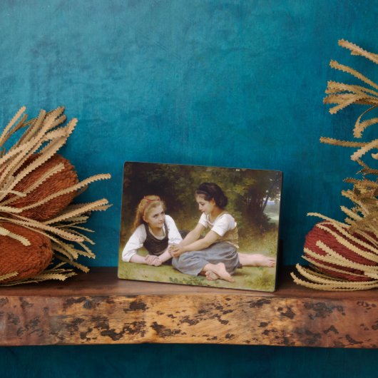 Les Noisettes: Jonge meisjes verzamelen hazelnoten Fotoplaat (Zijkant)