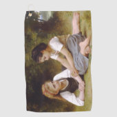 Les Noisettes: Jonge meisjes verzamelen hazelnoten Golfhanddoek (Voorkant)