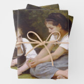 Les Noisettes: Jonge meisjes verzamelen hazelnoten Inpakpapier Vel (In situ)