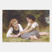 Les Noisettes: Jonge meisjes verzamelen hazelnoten Inpakpapier Vel (Voorkant)