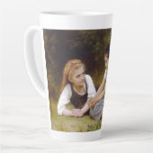 Les Noisettes: Jonge meisjes verzamelen hazelnoten Latte Mok (Linkerhoek)