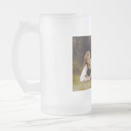 Les Noisettes: Jonge meisjes verzamelen hazelnoten Matglas Bierpul (Links)