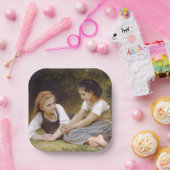 Les Noisettes: Jonge meisjes verzamelen hazelnoten Papieren Bordje (Feest)