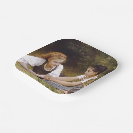 Les Noisettes: Jonge meisjes verzamelen hazelnoten Papieren Bordje (Gebogen)