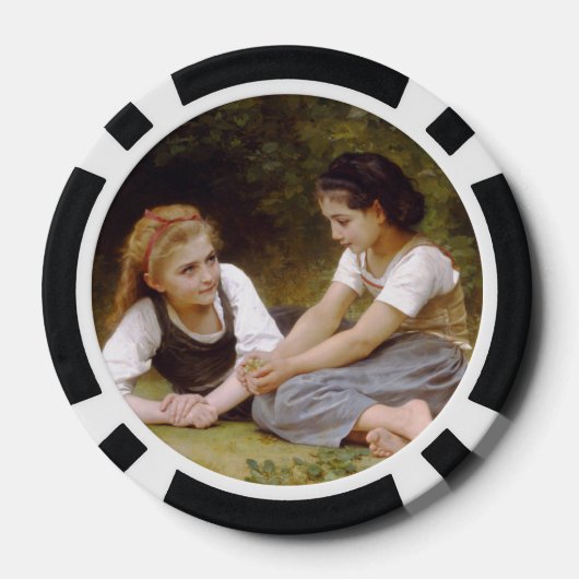 Les Noisettes: Jonge meisjes verzamelen hazelnoten Poker Chips (Achterkant)