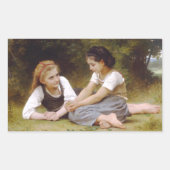 Les Noisettes: Jonge meisjes verzamelen hazelnoten Rechthoekige Sticker (Voorkant)