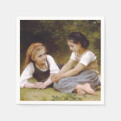 Les Noisettes: Jonge meisjes verzamelen hazelnoten Servet (Voorkant)