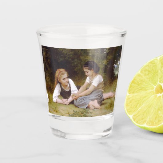 Les Noisettes: Jonge meisjes verzamelen hazelnoten Shot Glas (Voorkant)