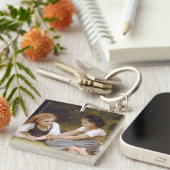 Les Noisettes: Jonge meisjes verzamelen hazelnoten Sleutelhanger (Voorkant Rechts)