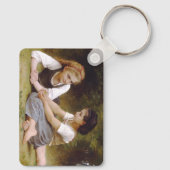 Les Noisettes: Jonge meisjes verzamelen hazelnoten Sleutelhanger (Achterkant)