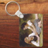 Les Noisettes: Jonge meisjes verzamelen hazelnoten Sleutelhanger (Voorkant)