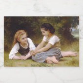 Les Noisettes: Jonge meisjes verzamelen hazelnoten Sparkling Wijnetiket (Enkel label)