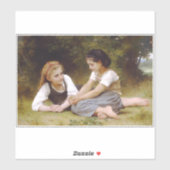 Les Noisettes: Jonge meisjes verzamelen hazelnoten Sticker (Vel)