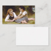 Les Noisettes: Jonge meisjes verzamelen hazelnoten Visitekaartje (Voorkant / Achterkant)