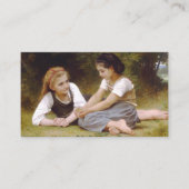 Les Noisettes: Jonge meisjes verzamelen hazelnoten Visitekaartje (Voorkant)